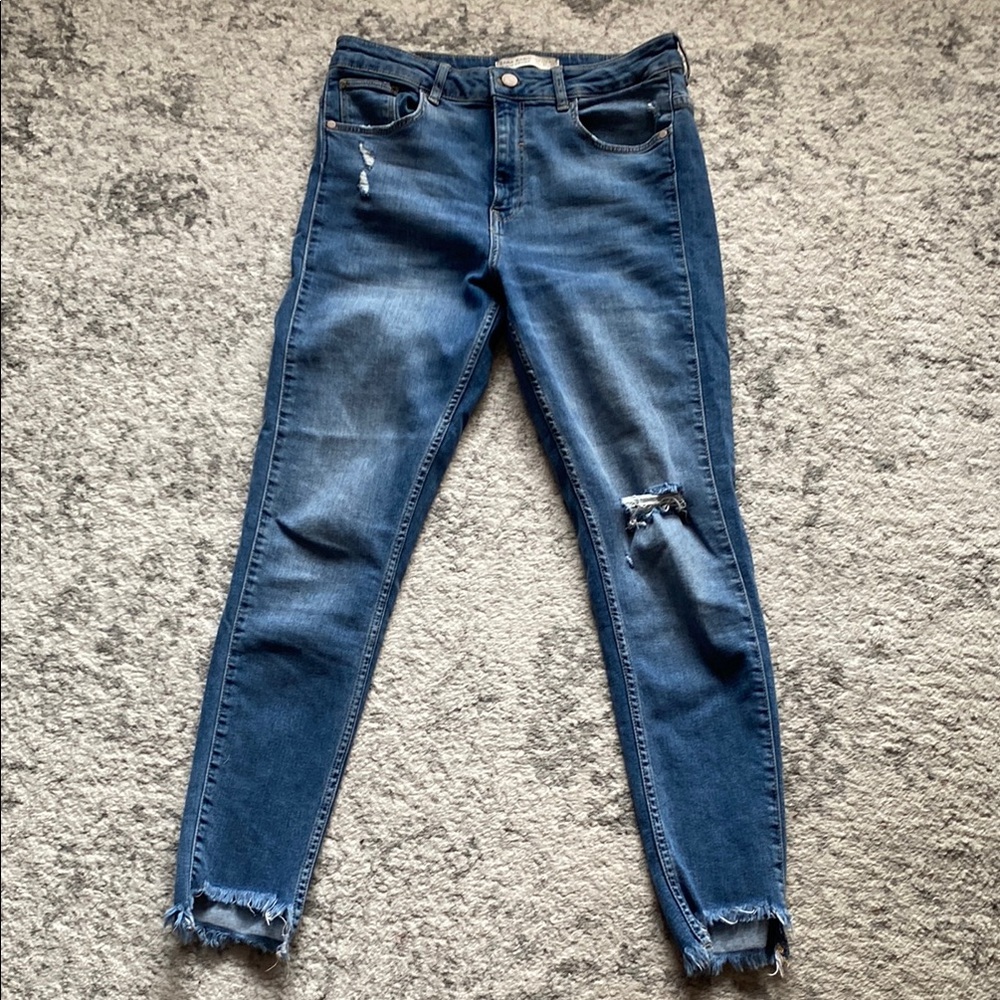 Women's Blue Distressed Jeans